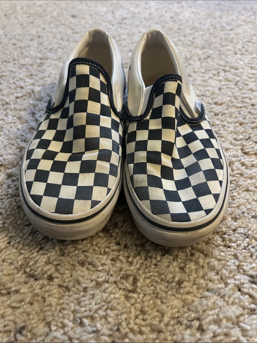 Vans Black & White Check Slip-On Sneakers